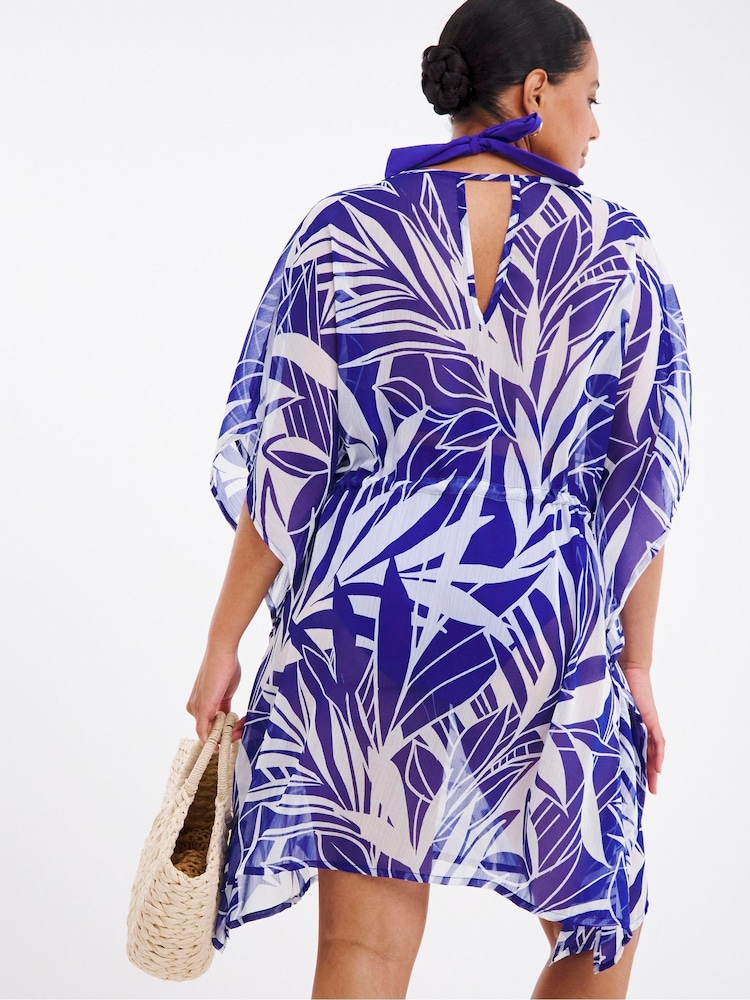 JD Williams Blue Value Beach Kaftan - Image 2 of 4