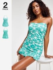 JD Williams Green Value Swimdress 2 Pack - Image 1 of 7