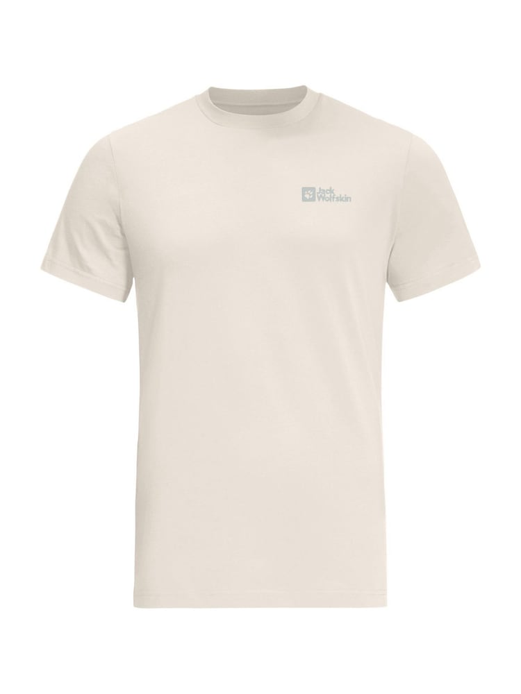 Jack Wolfskin Mens Essential 100% Cotton Cream T-Shirt - Image 5 of 5 Jack Wolfskin Mens Essential 100% Cotton Cream T-Shirt - Image 5 of 5