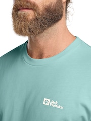 Jack Wolfskin Mens Green Essential 100% Cotton T-Shirt - Image 3 of 5