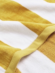 Christy Ochre Cabana Stripe Vibrant Beach Towel - Image 3 of 3