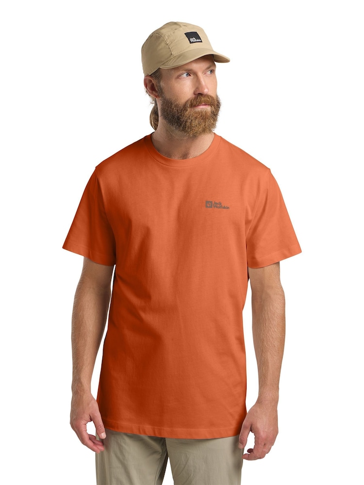 Jack Wolfskin Mens Orange Essential 100%  Cotton T-Shirt - Image 1 of 5