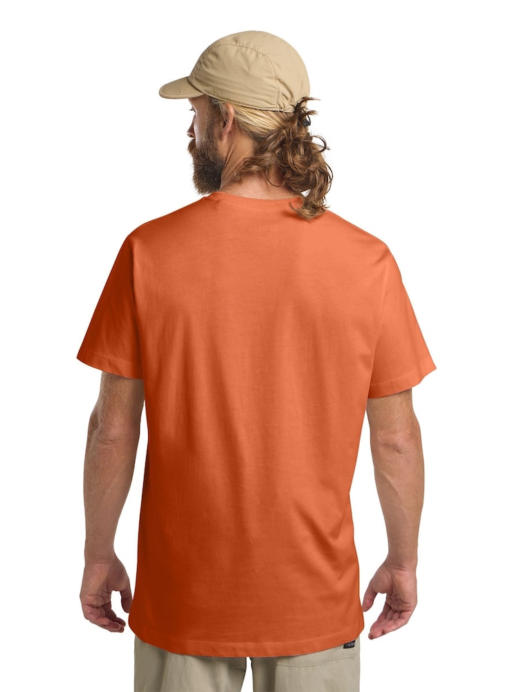 Jack Wolfskin Mens Orange Essential 100%  Cotton T-Shirt - Image 2 of 5