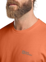 Jack Wolfskin Mens Orange Essential 100%  Cotton T-Shirt - Image 4 of 5