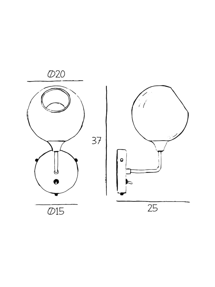 Design by Us Amber Ballroom 37cm Wall Light - Image 3 of 3