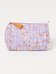 FatFace Floral Print Quilted Make-Up 100% Cotton Bag - Imagen 1 de 2