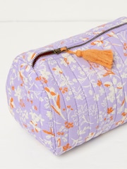 FatFace Floral Print Quilted Make-Up 100% Cotton Bag - Imagen 2 de 2