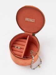 FatFace Orange Bee Embroidered Travel 100% Cotton Jewellery Box - Image 2 of 2