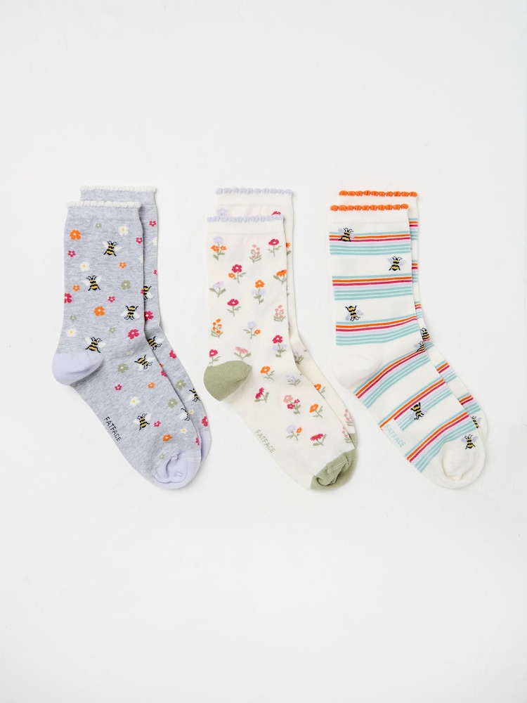 FatFace White 3 Pack of Socks in Mum Gift Box - Image 2 of 2