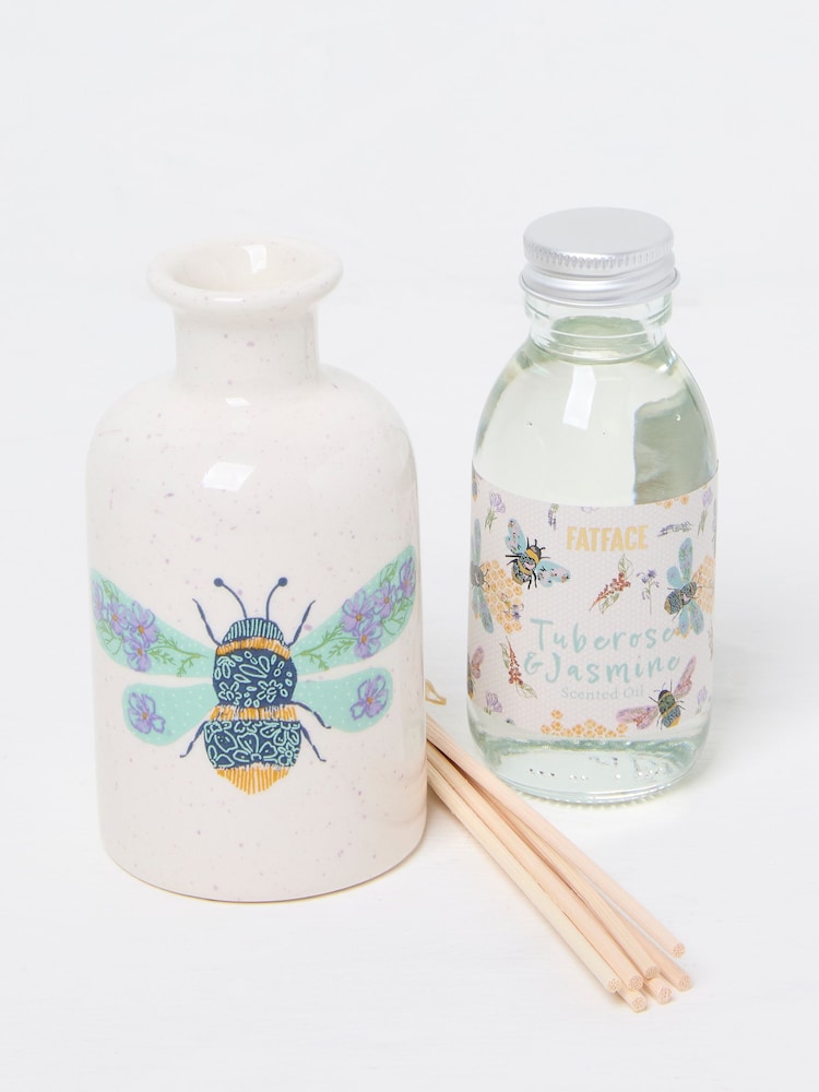 White Multi Bee Print Ceramic Diffuser - Image 2 of 2