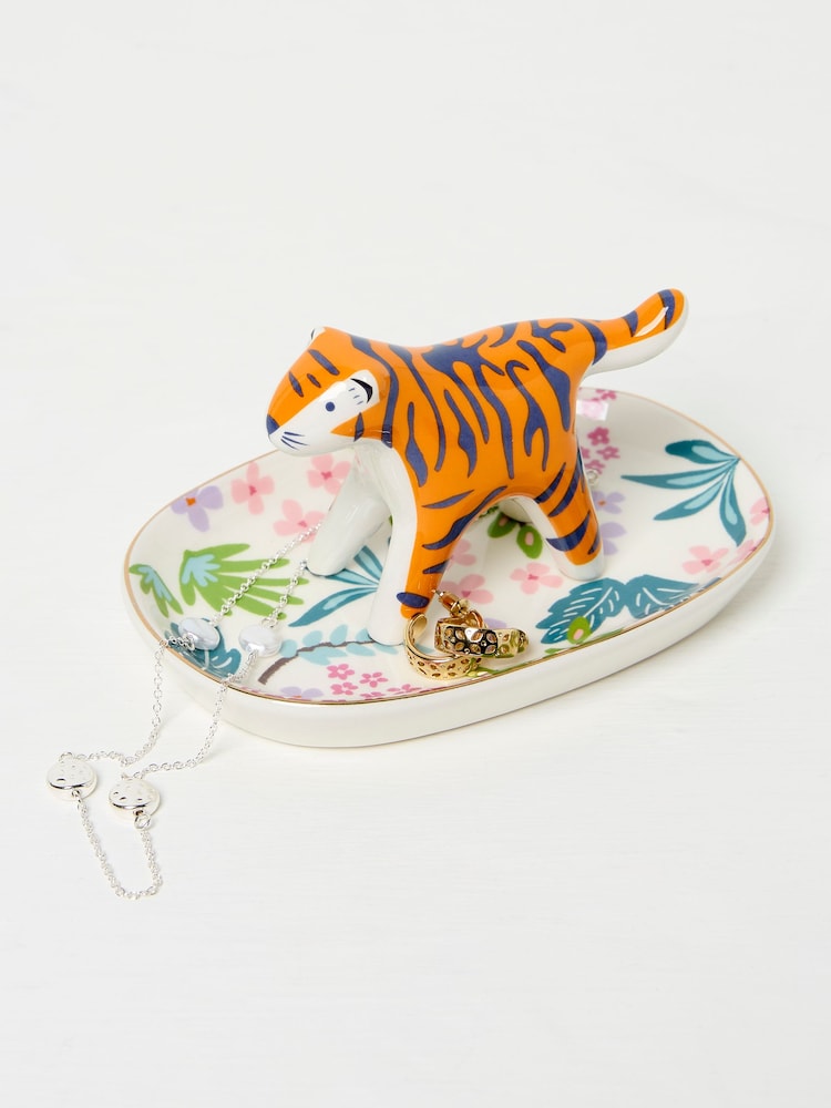 FatFace Multi Colour Tiger Trinket Dish - Image 1 of 2