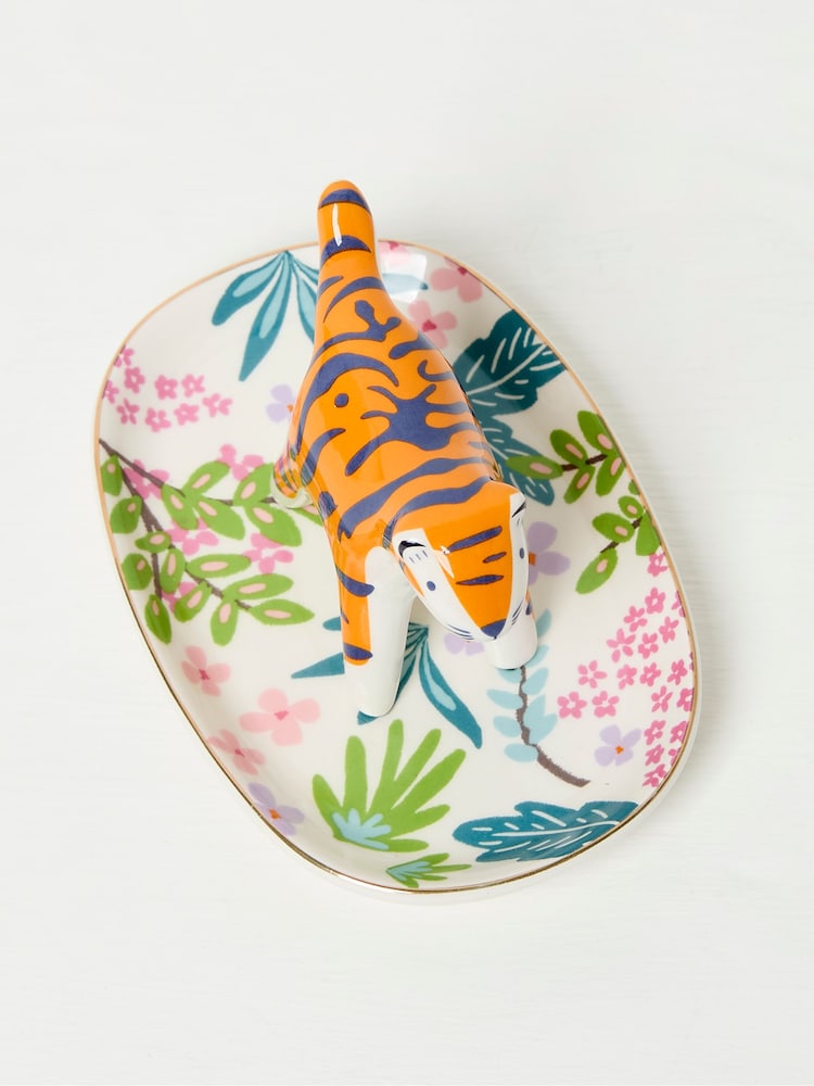 FatFace Multi Colour Tiger Trinket Dish - Image 2 of 2