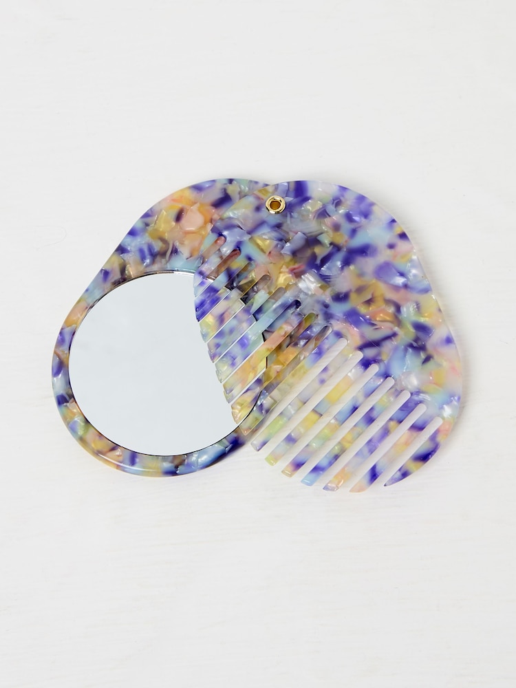 FatFace Resin Compact Mirror with Comb - Imagen 1 de 3