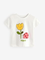 White Ladybird Character 100% Cotton Short Sleeve T-Shirt (3mths-7yrs) - Image 1 of 3