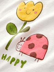 White Ladybird Character 100% Cotton Short Sleeve T-Shirt (3mths-7yrs) - Image 3 of 3