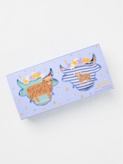2 Pairs Hetty Highland Cow Socks in a Box - Bild 1 von 2