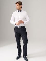 White/Black Bow Regular Fit Single Cuff Shirt And Bow Tie Pack - Image 3 of 8