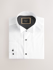 White/Black Bow Regular Fit Single Cuff Shirt And Bow Tie Pack - Image 6 of 8