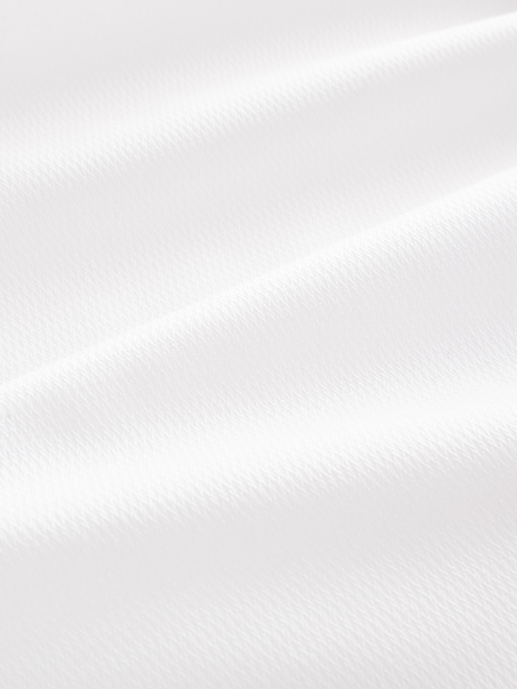 White Slim Fit Double Cuff Easy Care Textured Smart Shirt - Image 8 of 8