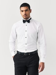 White Regular Fit Double Cuff Regular Fit Shirt And Bow Tie Pack - Image 1 of 8