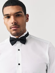 White Regular Fit Double Cuff Regular Fit Shirt And Bow Tie Pack - Image 4 of 8