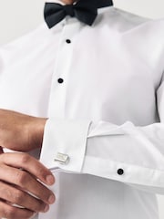 White Regular Fit Double Cuff Regular Fit Shirt And Bow Tie Pack - Image 5 of 8