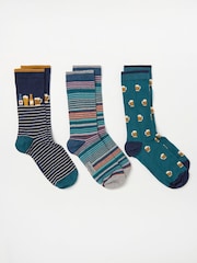 FatFace Multicolour Socks 3 Pack in a Dad Gift Box - Image 2 of 2