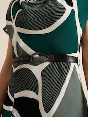 Phase Eight Green Zaynab Swirl Cowl Neck Midi Dress - Image 5 of 6