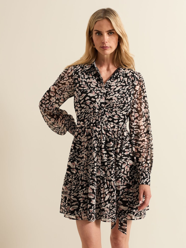 Phase Eight Black Aisling Leopard Swing Dress - Image 1 of 6