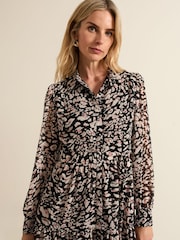 Phase Eight Black Aisling Leopard Swing Dress - Image 4 of 6