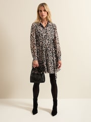 Phase Eight Black Aisling Leopard Swing Dress - Image 6 of 6