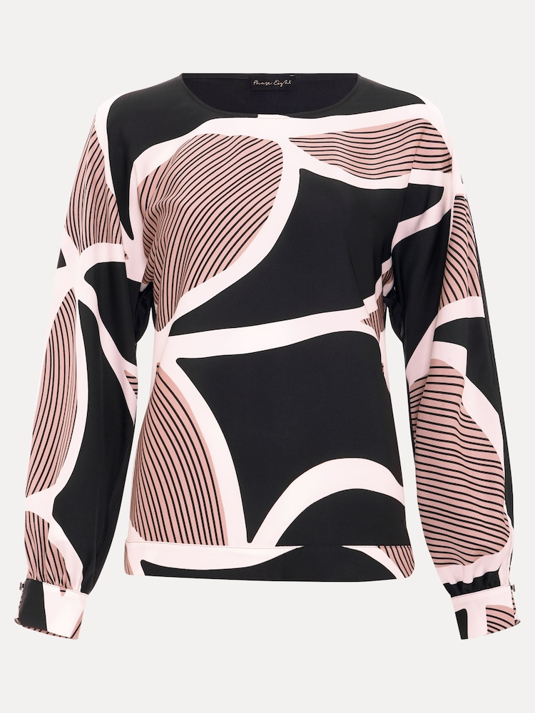 Phase Eight Black Multi Alora Swirl Print Top - Image 6 of 6