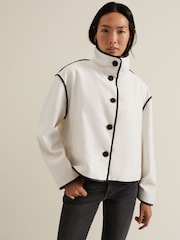 Phase Eight Cream Marlow Tipped Edge Jacket - Image 1 of 5