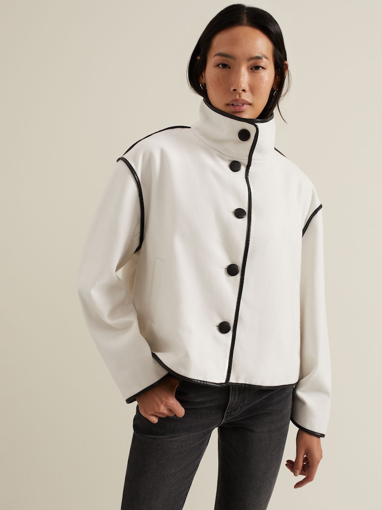 Phase Eight Cream Marlow Tipped Edge Jacket - Image 1 of 5