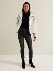 Phase Eight Cream Marlow Tipped Edge Jacket - Image 4 of 5