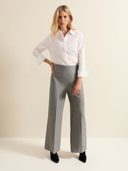 Phase Eight Grey Dilly Pleat Detail Wide Leg Trousers - Image 1 of 5