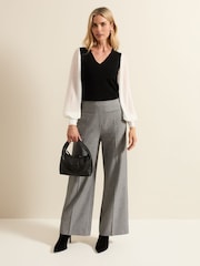 Phase Eight Grey Dilly Pleat Detail Wide Leg Trousers - Image 5 of 5