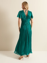 Phase Eight Green Abbey Green Satin Maxi Dress - Image 5 of 6