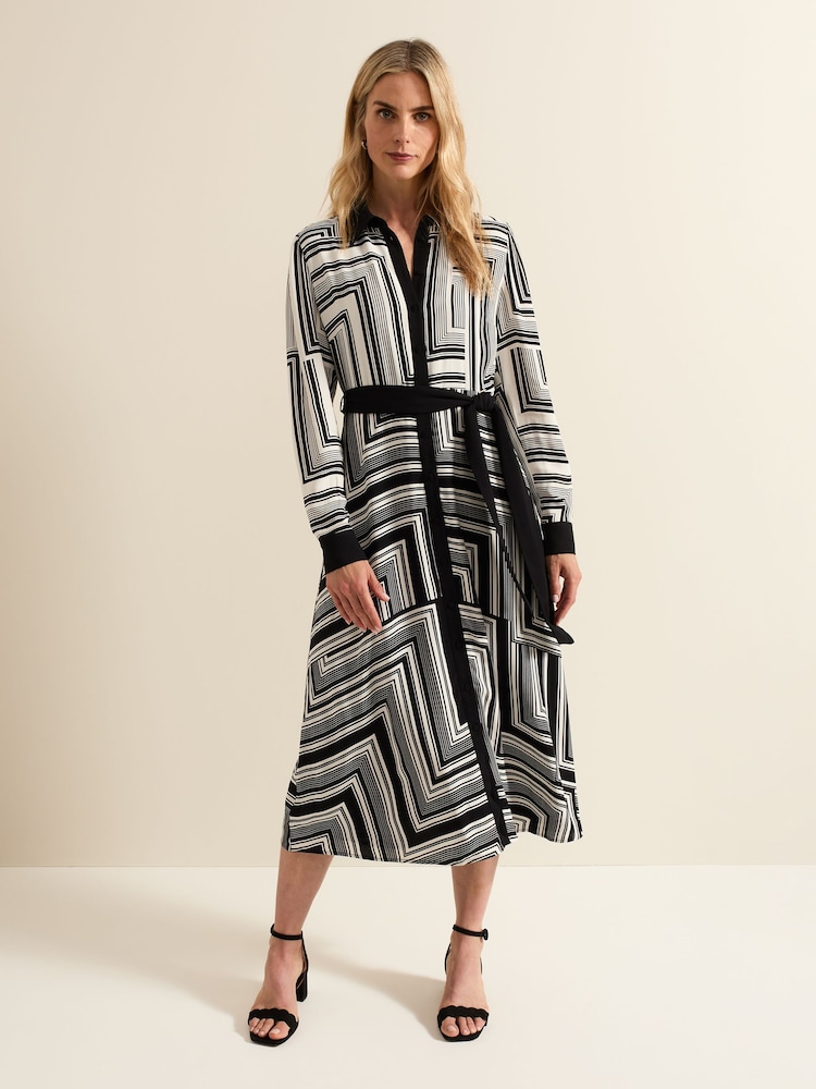 Phase Eight Black Pia Striped Midaxi Dress - Image 1 of 6