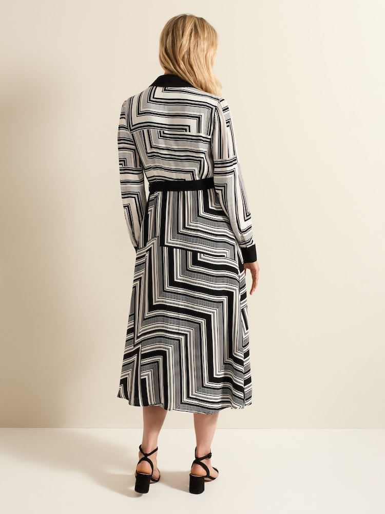 Phase Eight Black Pia Striped Midaxi Dress - Image 2 of 6