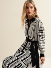 Phase Eight Black Pia Striped Midaxi Dress - Image 4 of 6