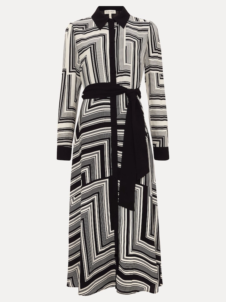 Phase Eight Black Pia Striped Midaxi Dress - Image 6 of 6