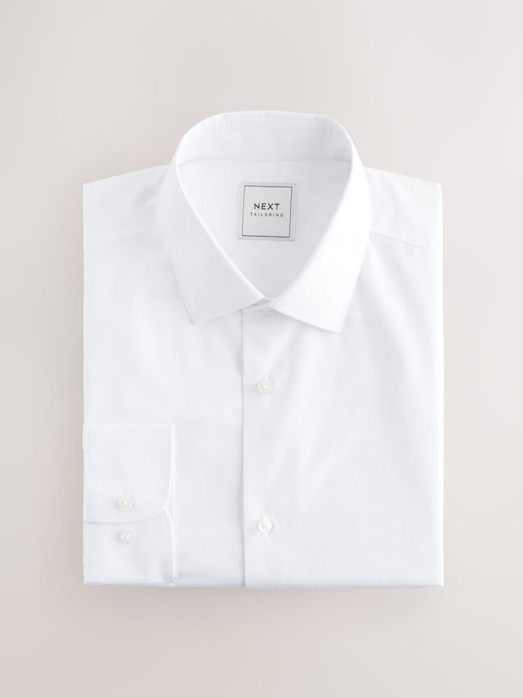 White Regular Fit Single Cuff Easy Care Smart Shirts 3 Pack - Image 3 of 6