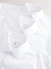 White Regular Fit Single Cuff Easy Care Smart Shirts 3 Pack - Image 5 of 6
