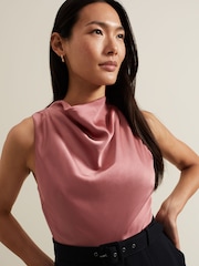 Phase Eight Black Sabina Satin Wide Leg Jumpsuit - Image 4 of 6