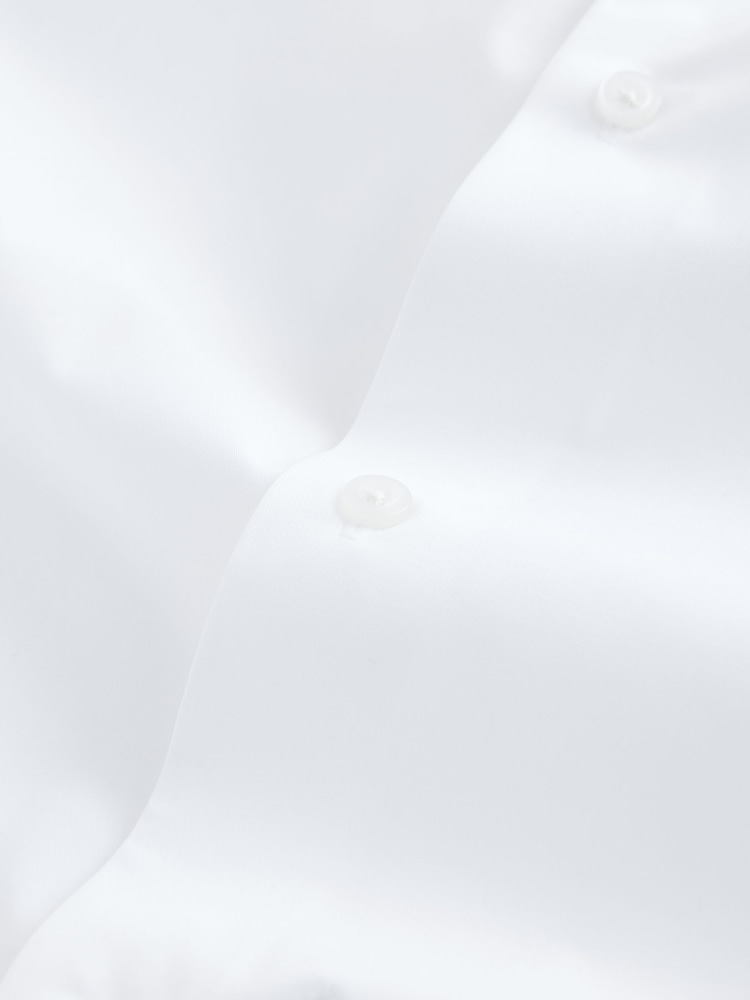 White Slim Fit Easy Care Long Sleeve Single Cuff Smart Shirts 2 Pack - Image 5 of 5