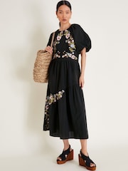 Monsoon Black 100% Cotton Margot Tea Dress - Image 5 of 6