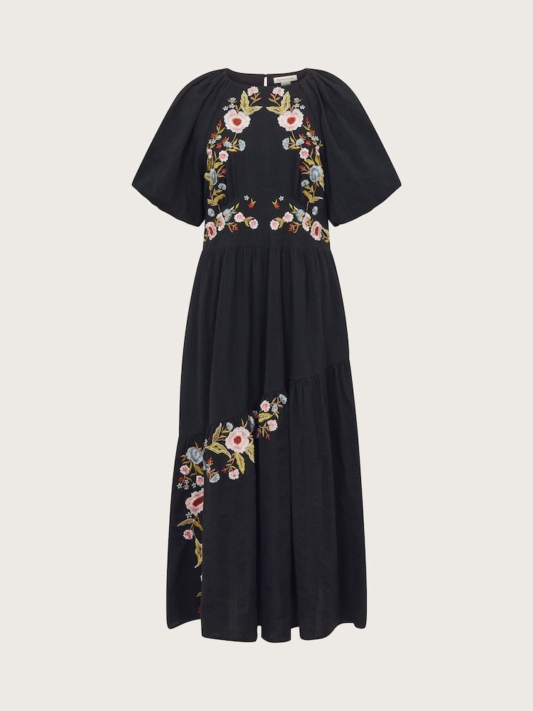 Monsoon Black 100% Cotton Margot Tea Dress - Image 6 of 6