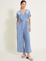 Monsoon Blue Jael Embroidered Jumpsuit - Image 1 of 5