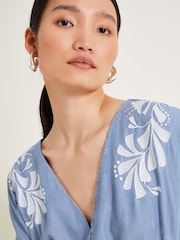 Monsoon Blue Jael Embroidered Jumpsuit - Image 2 of 5